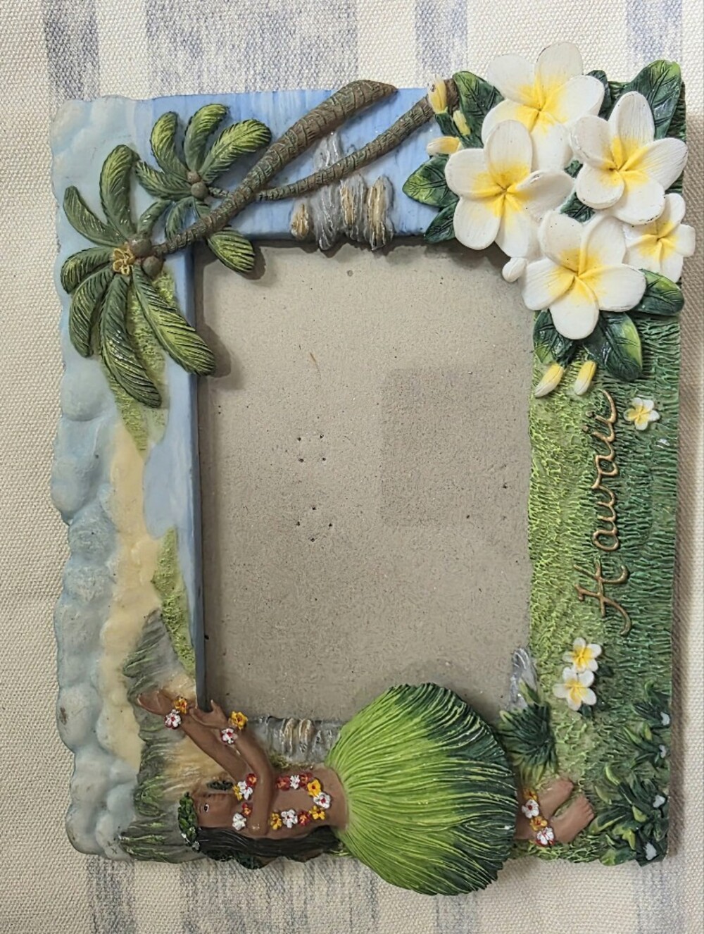 Hawaiian Tropical Resin Photo Frame - Green & Blue